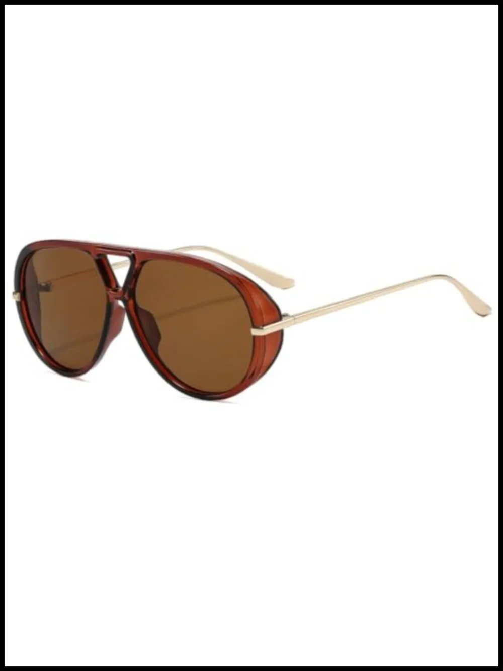 Oversized Retro Aviator Sunglasses UV400 Protection Unisex with Double Bridge